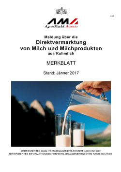 Direktvermarktung von Milch und Milchprodukten