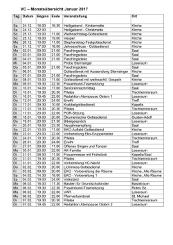 VC – Monatsübersicht Januar 2017