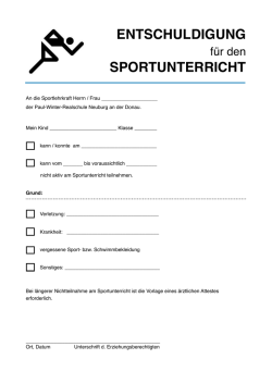 Befreiung vom Sportunterricht - Paul-Winter