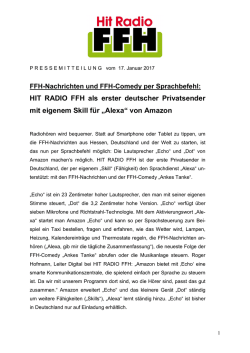 HIT RADIO FFH als erster deutscher Privatsender mit eigenem Skill