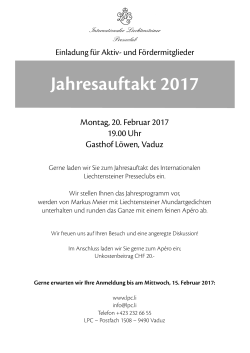 Jahresauftakt 2017 - Internationaler Liechtensteiner Presseclub