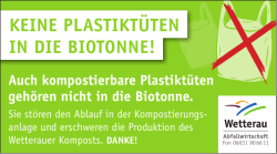 Keine Plastiktüten in die Biotonne