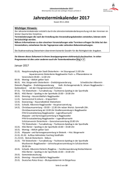 Jahresterminkalender 2017