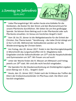 Verkündigung 15.01.2017 - Neukirchen