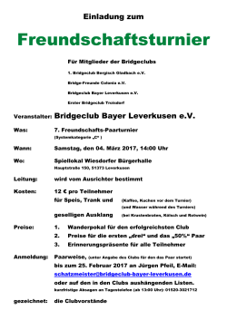 Einladung zum - Bridgeclub Bayer Leverkusen eV