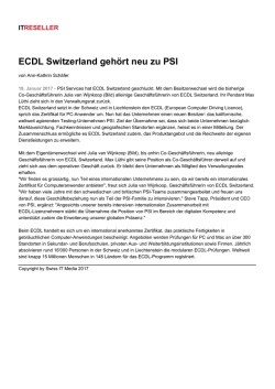 ECDL Switzerland geh&ouml;rt neu zu PSI