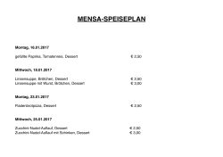 Mensa-Speiseplan