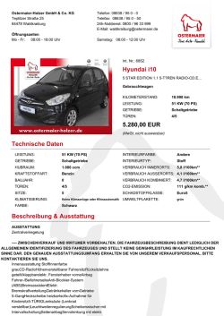 Hyundai i10 5.280,00 EUR Technische Daten