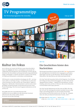 TV Programmtipp - Deutsche Welle