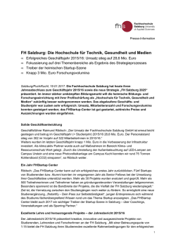 FH Salzburg: Die Hochschule f&uuml;r Technik, Gesundheit und Medien