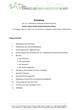 Einladung - UTC Farben Morscher Klaus