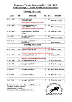 22.01.2017 Vorbereitungs – Turnier Holsteiner