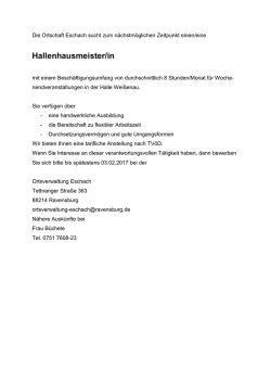 Hallenhausmeister/in