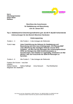 Herrn Oberb&uuml;rgermeister Dieter Reiter Rathaus Beschluss des
