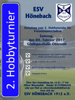 Hobbyturnier - ESV H&ouml;nebach