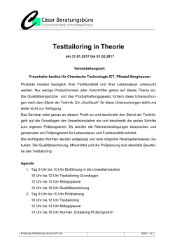 Testtailoring in Theorie