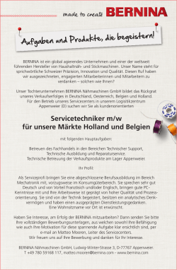 Servicetechniker m/w für unsere Märkte Holland und