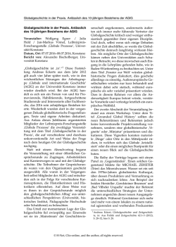 Globalgeschichte in der Praxis. Anl&auml;sslich des 10 - H-Soz-u-Kult
