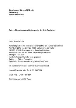 Einladung Düneberger SV von 1919 e.V. Hallenturnier PDF