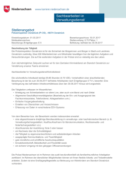 Stellenangebot Sachbearbeiter/