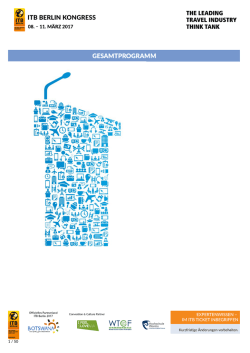 ITB Berlin Kongress Gesamtprogramm 2016