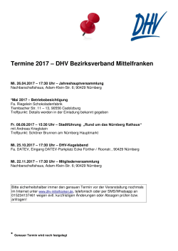 Termine 2017 – DHV Bezirksverband Mittelfranken