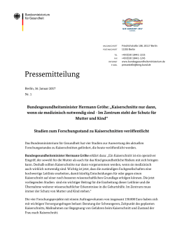 Pressemitteilung: Studien zum Forschungsstand zu Kaiserschnitten