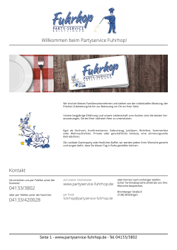 Speisekarte drucken - FUHRHOP &ndash; Partyservice
