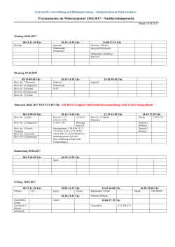 Seminarplan Nachbereitungswoche