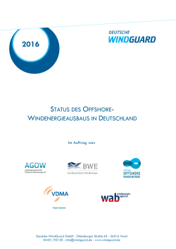 Factsheet Status Offshore Windenergieausbau Jahr 2016