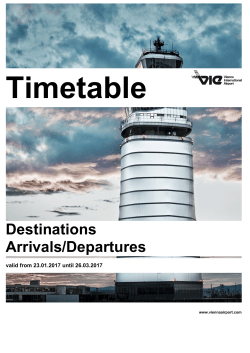 Timetable Vienna Airport - Destinations