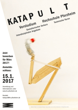 KATAPULT – Das neue Vorstudium an der Hochschule Pforzheim