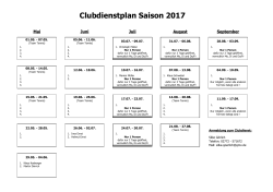 Clubdienstplan 2017