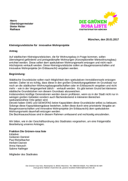 Herrn Oberb&uuml;rgermeister Dieter Reiter Rathaus M&uuml;nchen, den