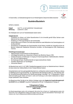 Bauleiters/Bauleiterin - TU Bergakademie Freiberg