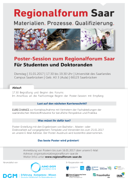 Poster-Session zum Regionalforum Saar