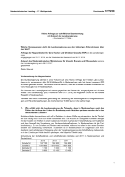 Drucksachen allgemein - Nieders&auml;chsischer Landtag