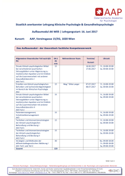 Lehrgangsplan