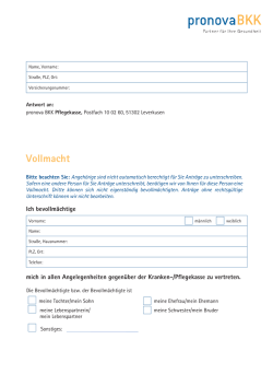Vollmacht - pronova BKK