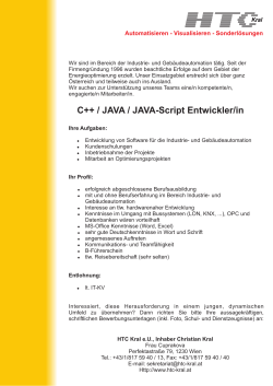 C++ / JAVA-Script - Entwickler/in