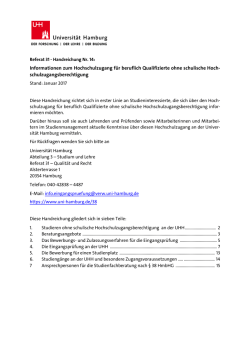 Hochschulzugang f&uuml;r Berufst&auml;tige