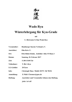 Wado Ryu Winterlehrgang für Kyu-Grade