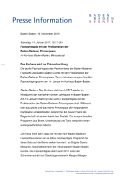 Pressetext Fasnachtsgala_14.01.2017 - Baden