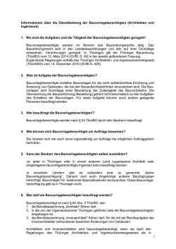 Information Bauvorlageberechtigte