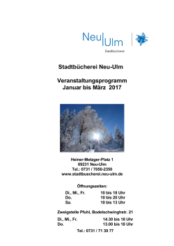 Veranstaltungen Januar-März 2017 - Stadt Neu-Ulm