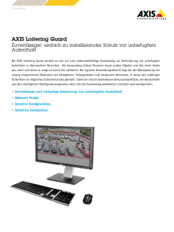 AXIS Loitering Guard, Datasheet