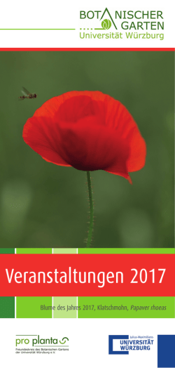 Jahresplaner 2017 - Botanischer Garten