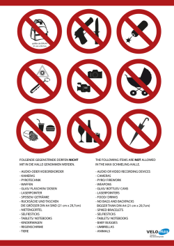 Übersicht verbotene Gegenstände - AOK