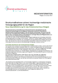 Neue Geschäftsführung für das Kreiskrankenhaus Wolgast