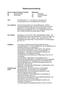 Stellenausschreibung